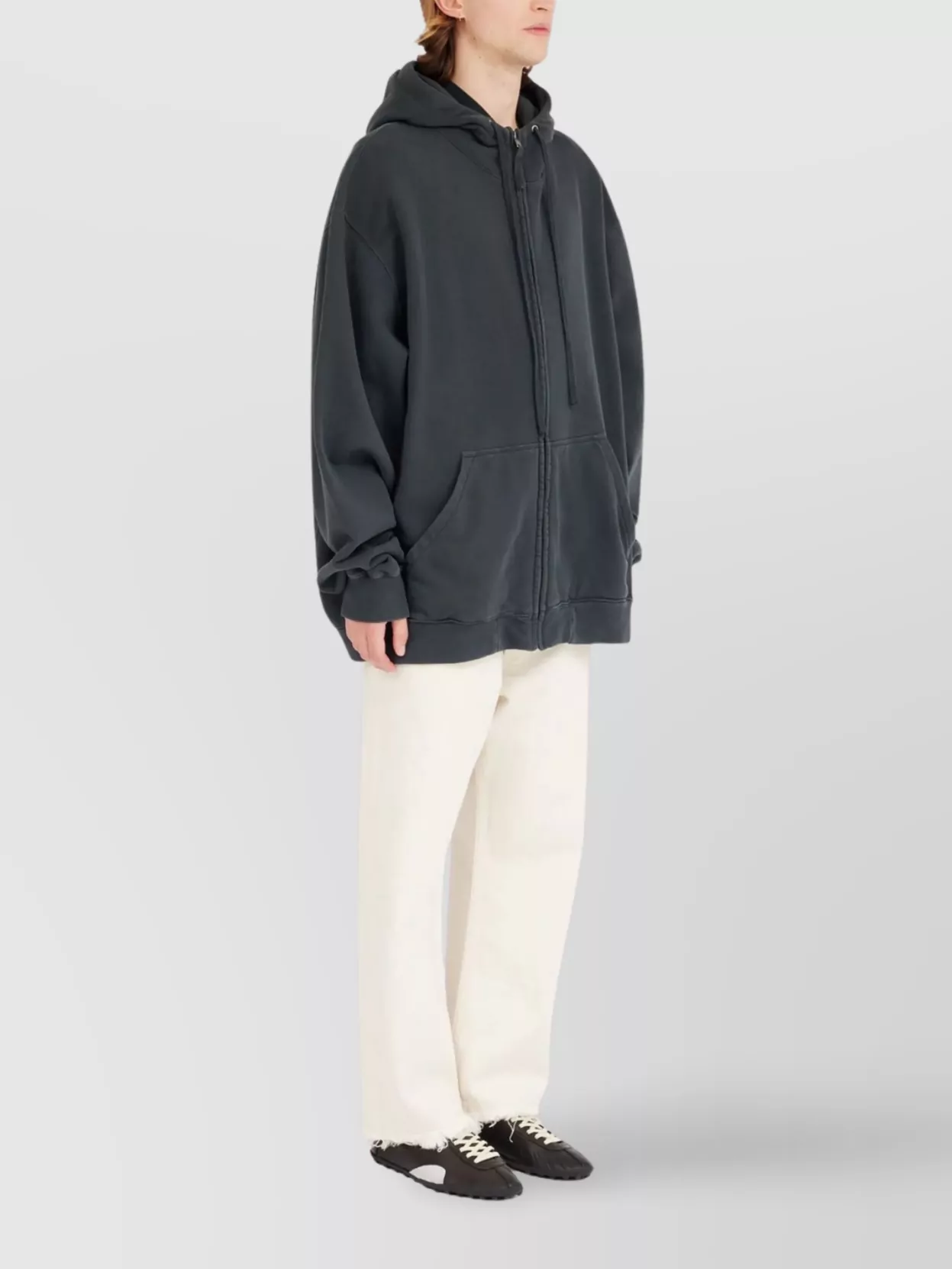 Maison Margiela Oversized Logo Embroidered Hoodie With Kangaroo Pocket