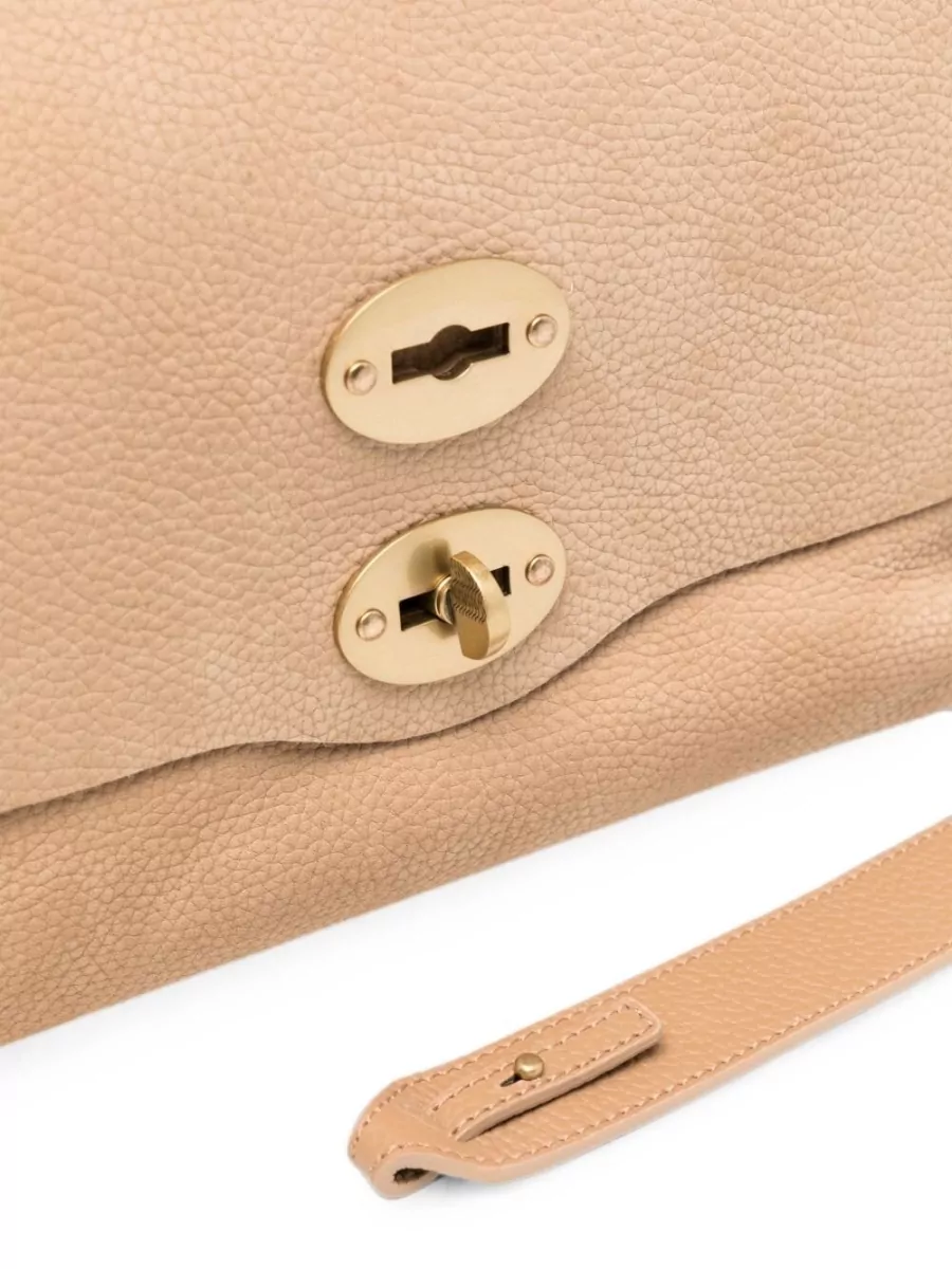 Zanellato Grained Leather Stud-Embellished Shoulder Bag
