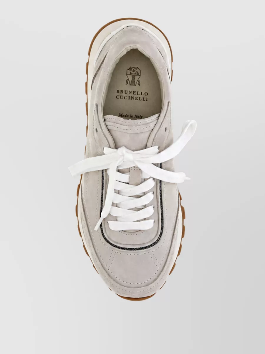 Brunello Cucinelli Leather Lace-Up Sneakers