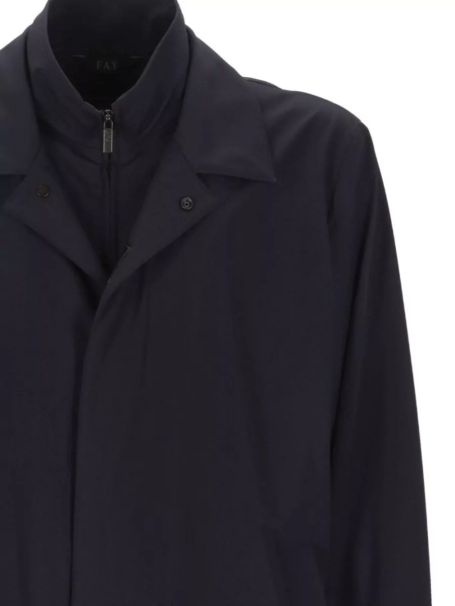 Fay Morning Coat Long Sleeves Collared Front Pockets