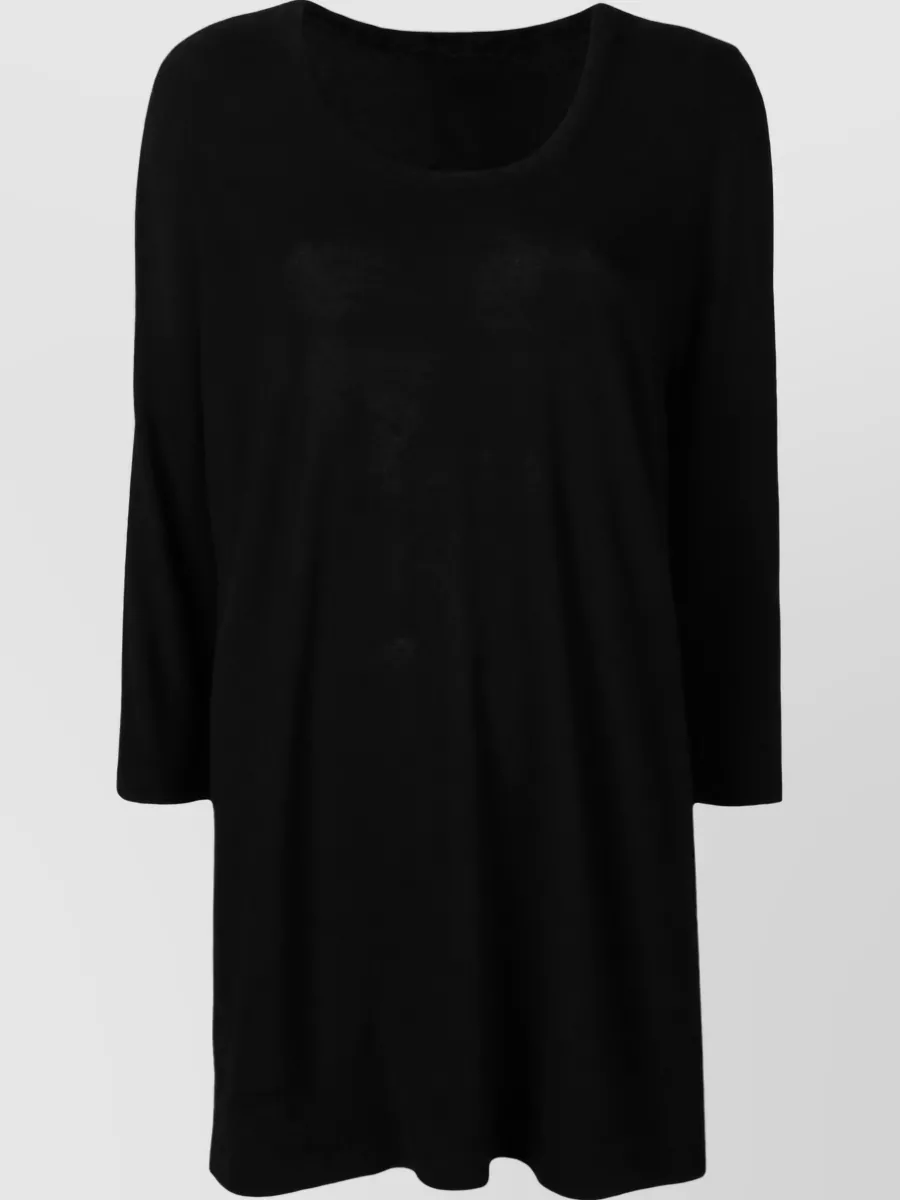 La Rose merino wool fine-knit longline sweater