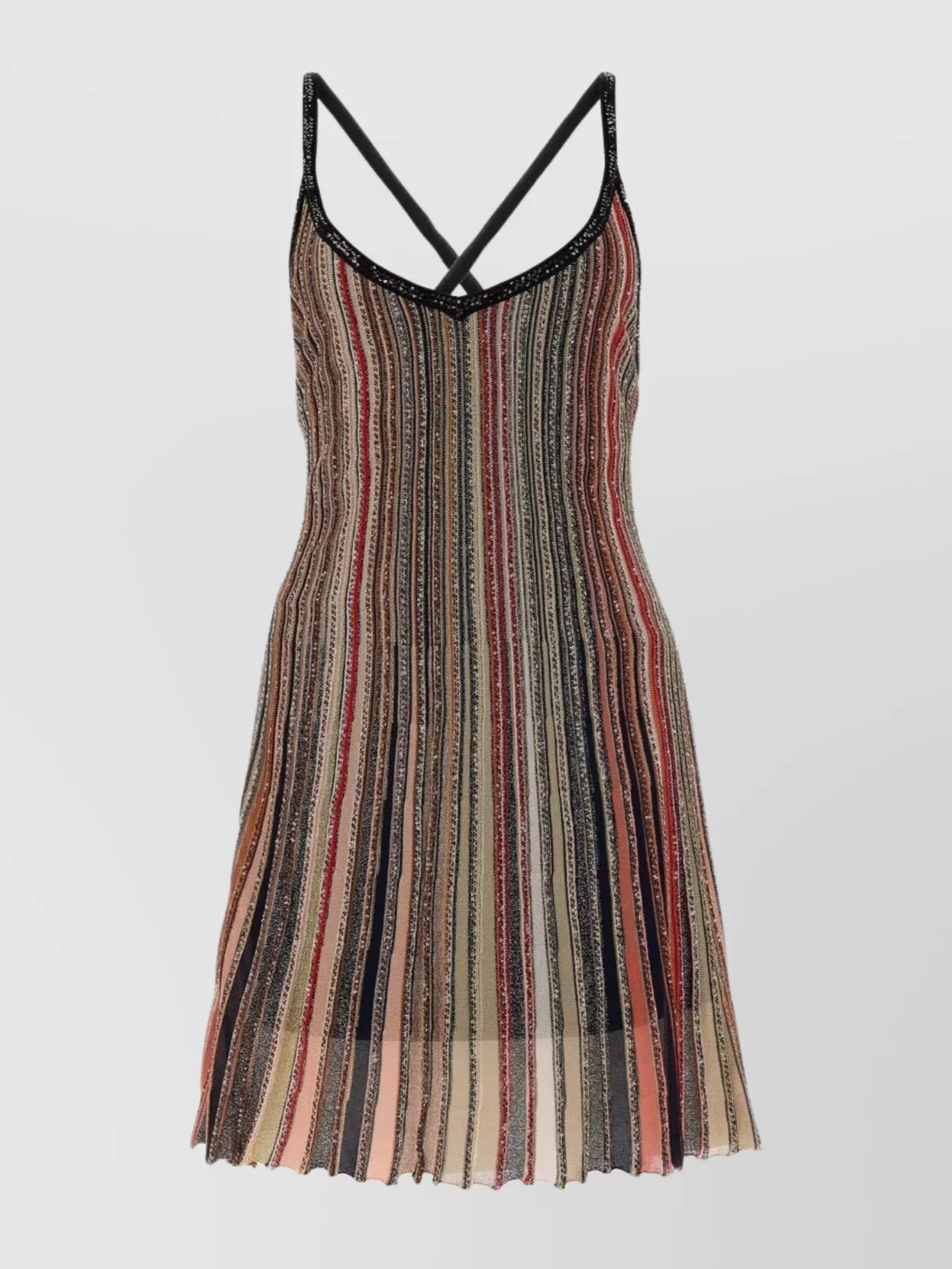 Shop Missoni Embroidered Viscose Blend Mini Dress With Flared Hemline