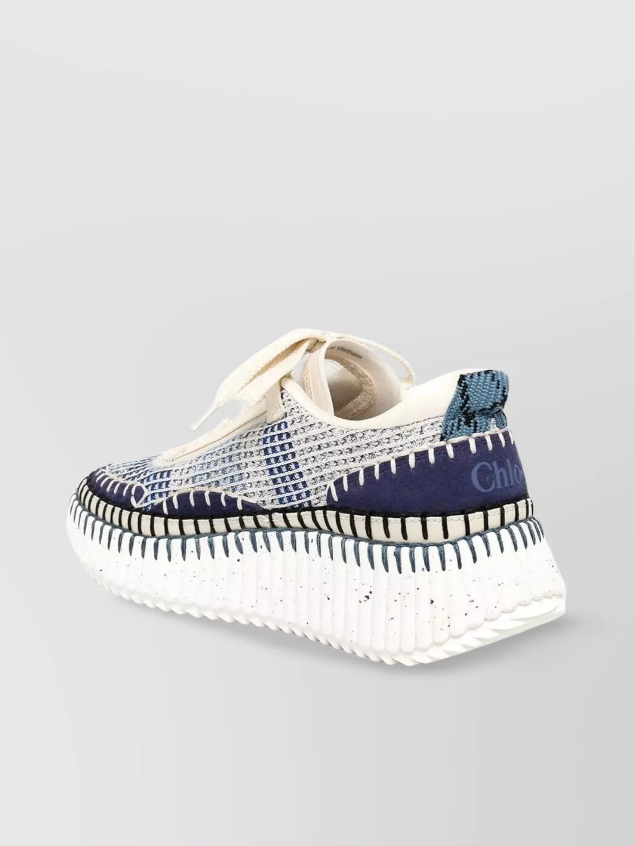 Chloé Nama Embroidered Suede And Recycled-mesh Sneakers In White