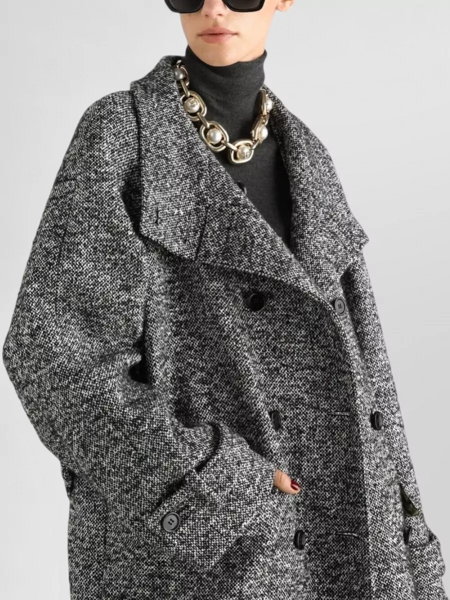 Dolce&Gabbana Silk Blend Long Double-Breasted Coat
