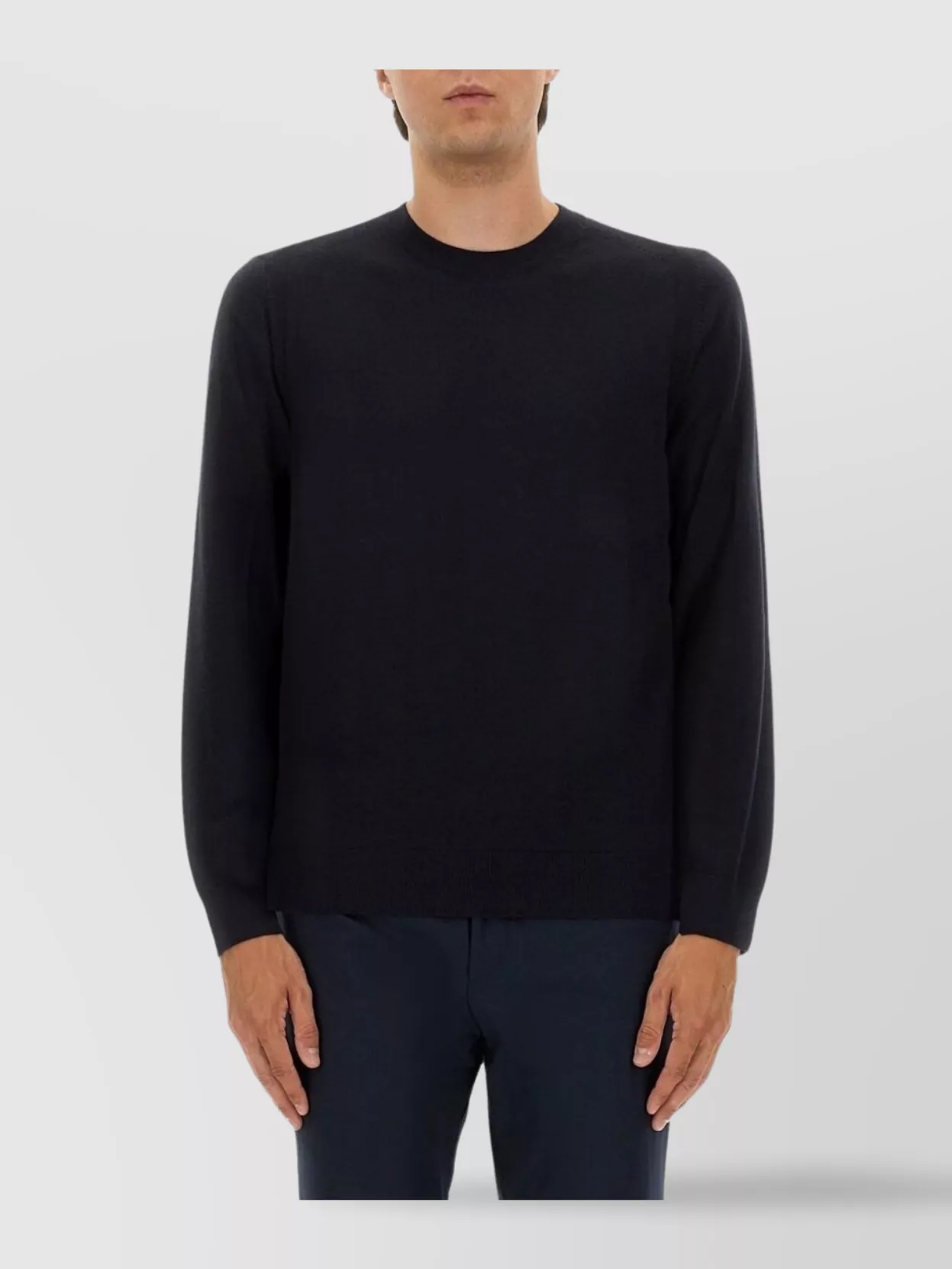 Boss Crew Neck Sweater Ribbed Cuffs