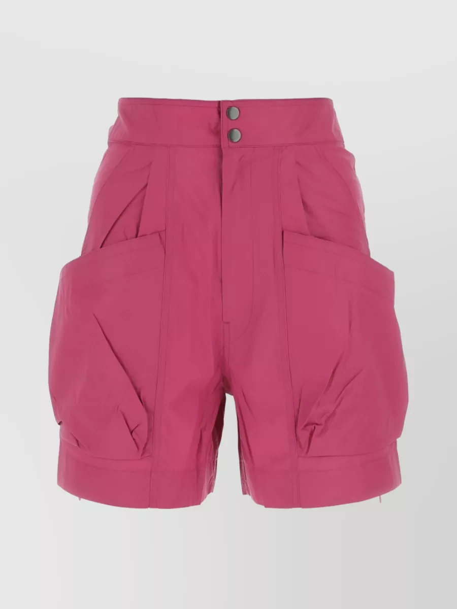 Shop Isabel Marant Étoile Cotton Cargo Pocket High-waisted Shorts In Pink
