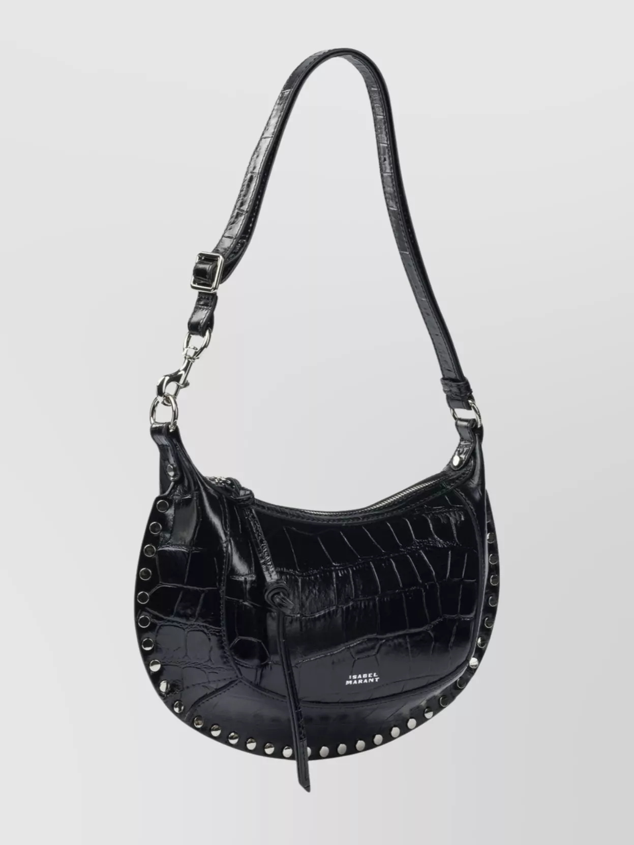 Isabel Marant Crocodile Effect Shoulder Bag Studded Design
