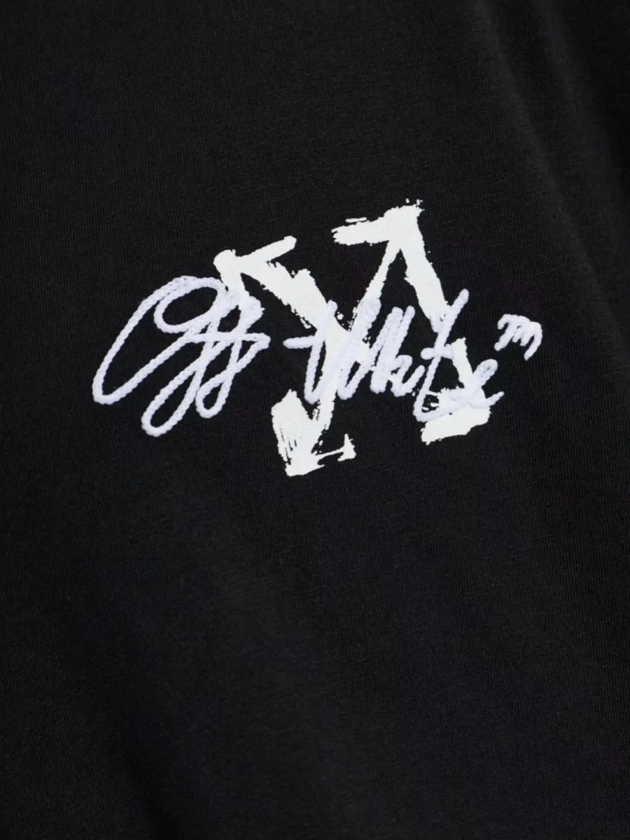 Off-White Cotton Oversized Logo-Embroidered T-Shirt