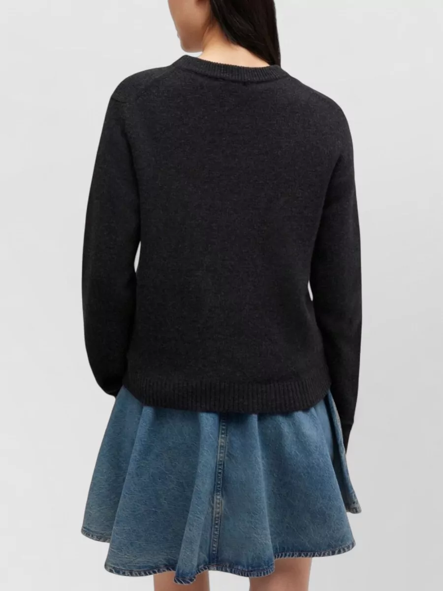 Ganni Graphic Print Long Sleeve Knit Sweater