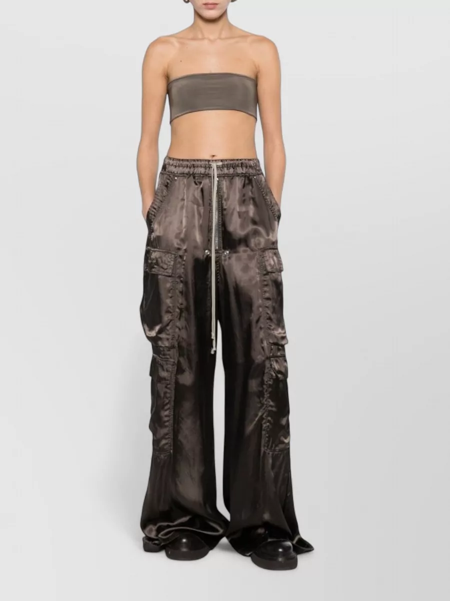 Rick Owens Bandeau Strapless Metallic Effect Cropped Top