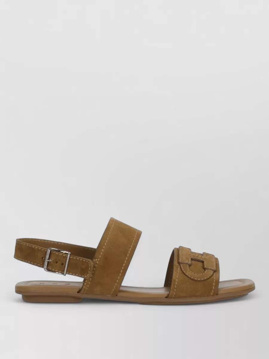 Hogan Leather Flat Sandals
