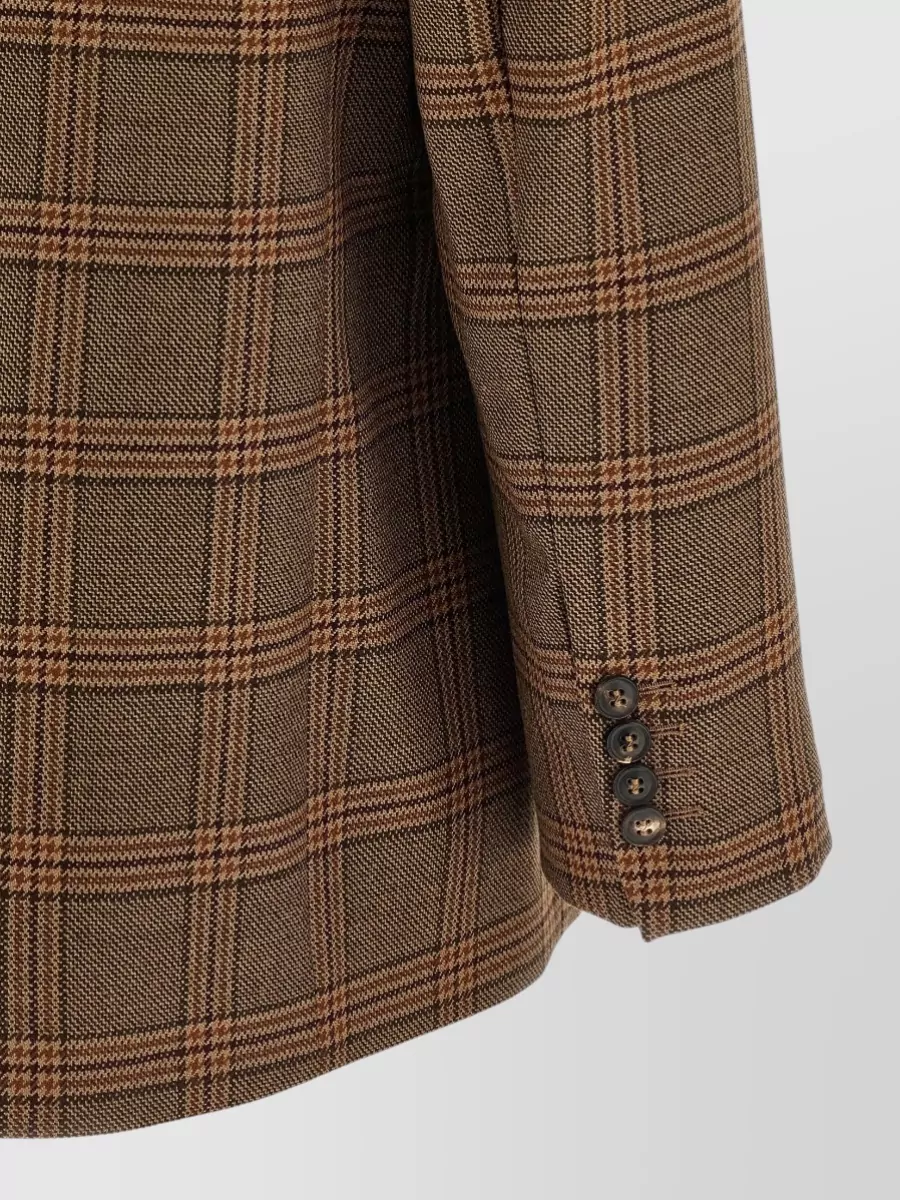 S Max Mara Wool Checked Single-Breasted Blazer