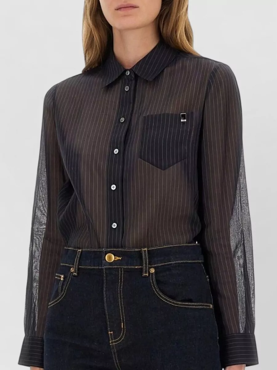 Tory Burch Striped Cotton Regular-Fit Shirt