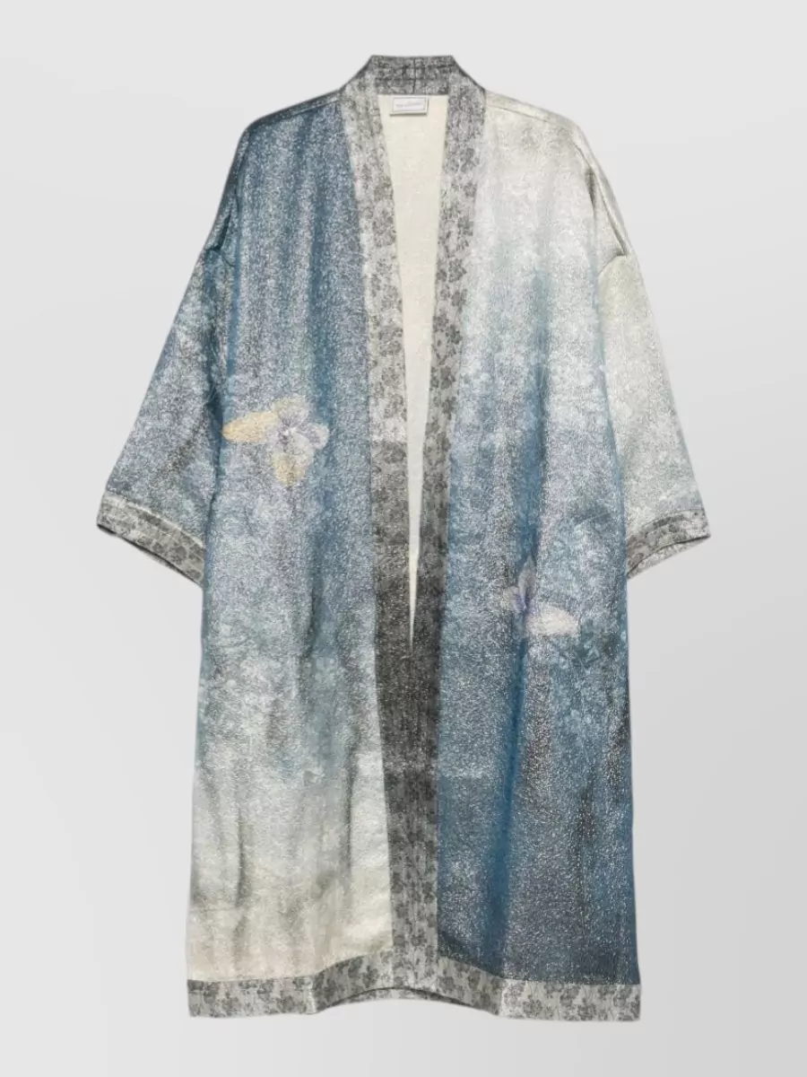 Pierre Louise Mascia Silk Floral Print Kimono Jacket