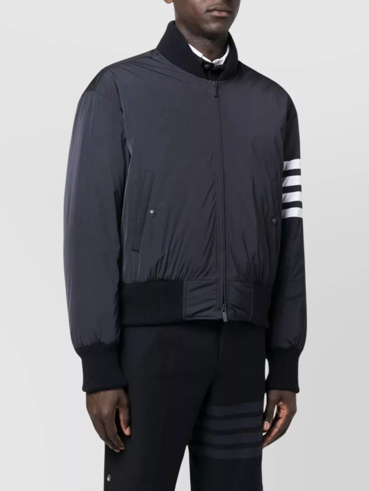 Thom Browne 4-bar Plain Weave Suiting Bomber Jacket