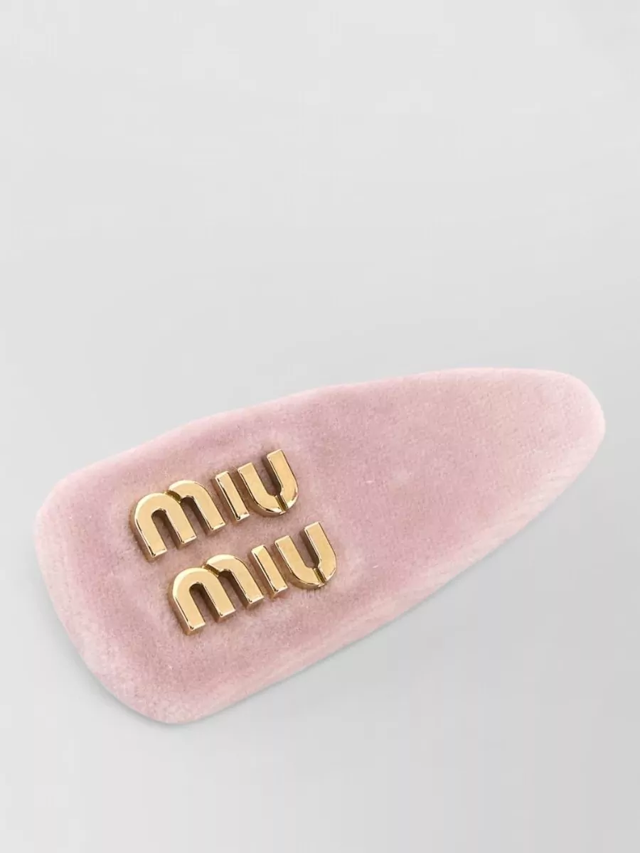 Miu Miu Velvet Hair Clip Accessory Textured Finish