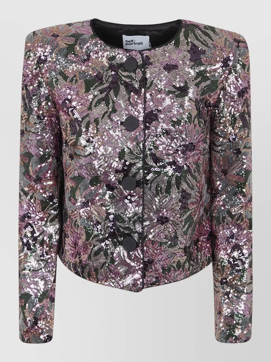 Self-Portrait sequin cropped jacket