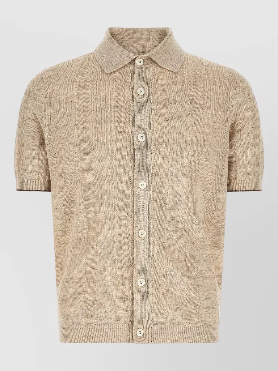 Brunello Cucinelli Linen Cotton Ribbed Cardigan
