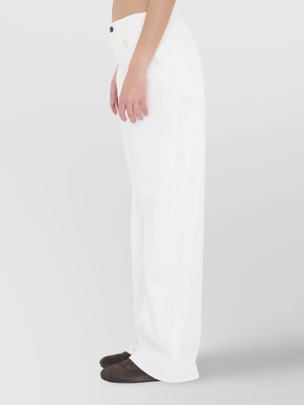 The Row Cotton Wide-leg Jeans Featuring Pockets In White
