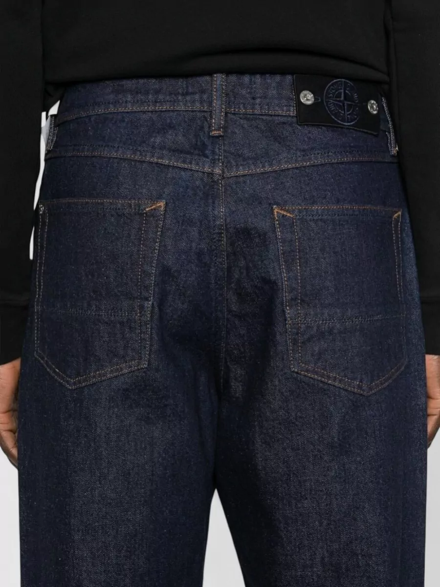 Stone Island Cotton Denim Five Pocket Trousers Belt Loops