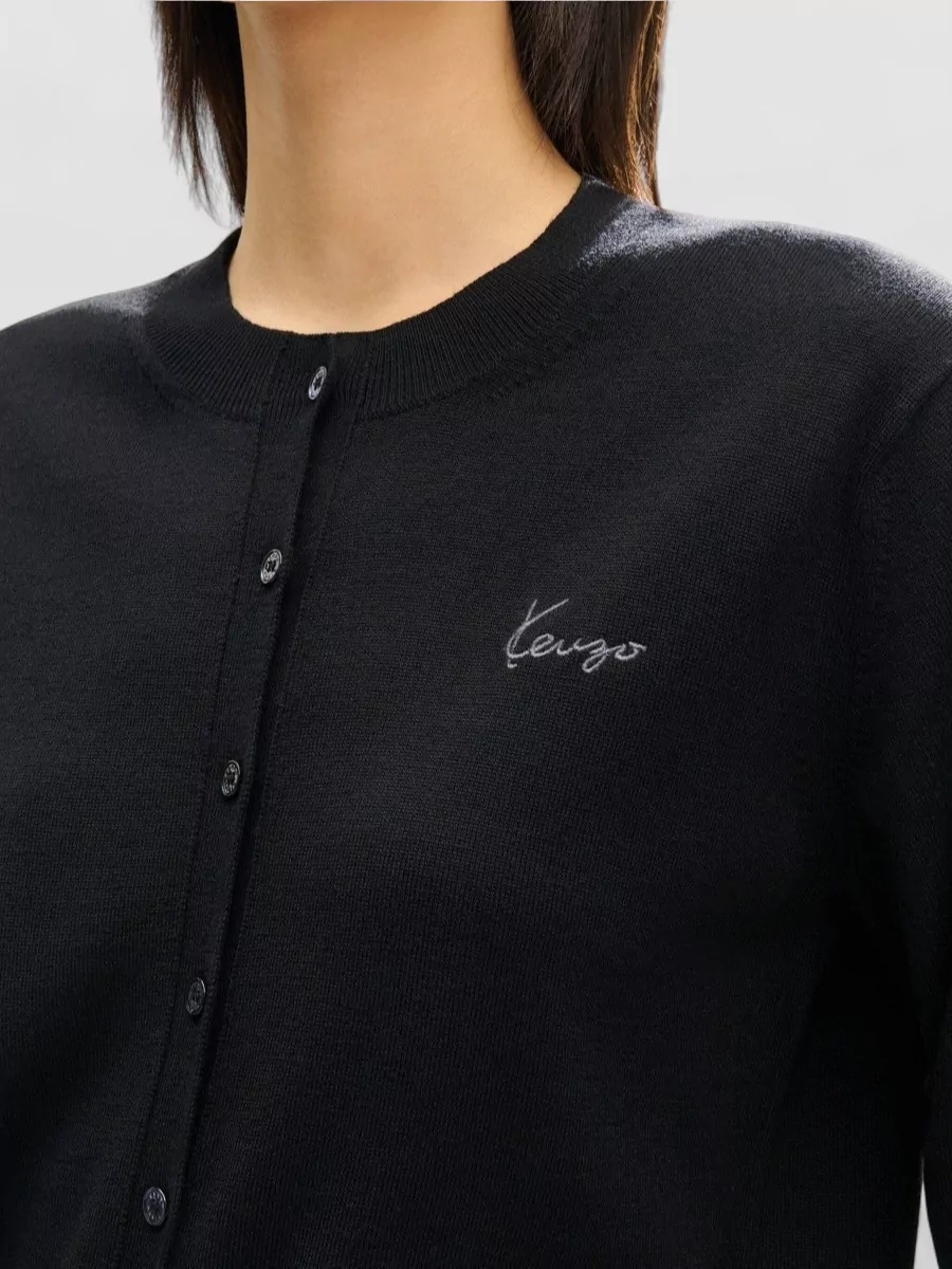 Kenzo Embroidered Crewneck Cardigan