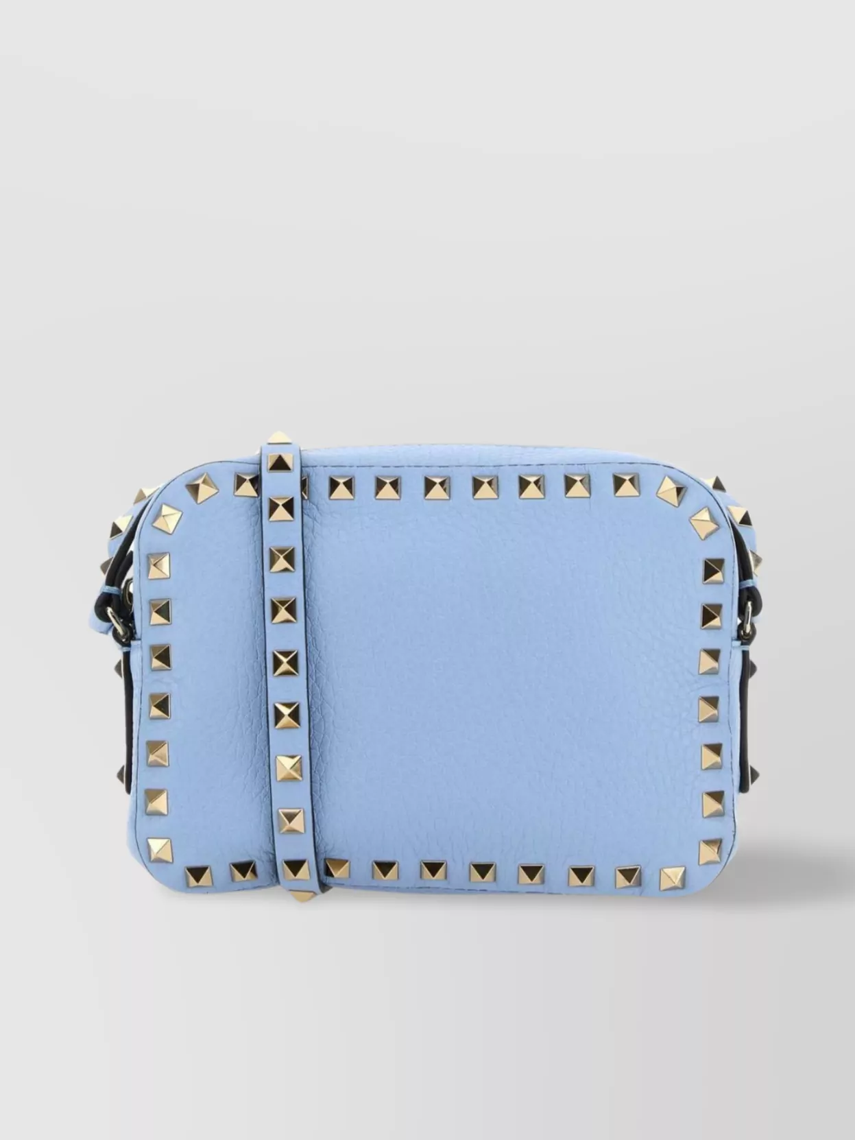 Shop Valentino Rockstud Leather Crossbody Bag In Blue
