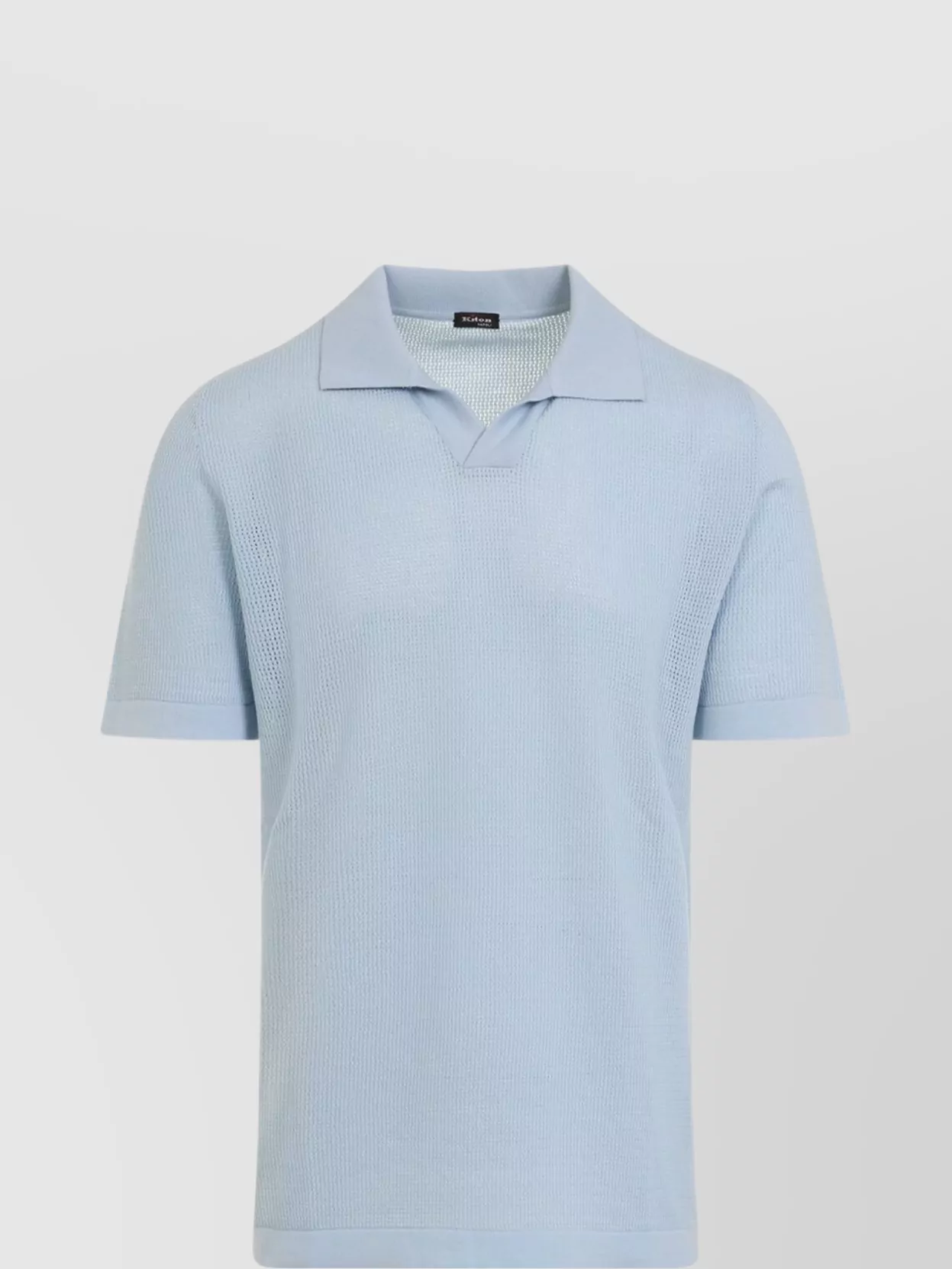 KITON COTTON POLO SHIRT PERFORATED FABRIC 
