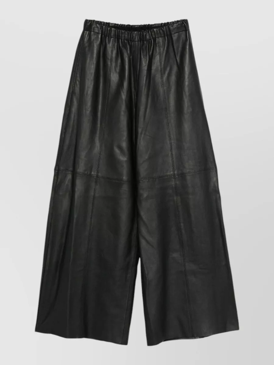Alysi Leather Wide-Leg Trousers