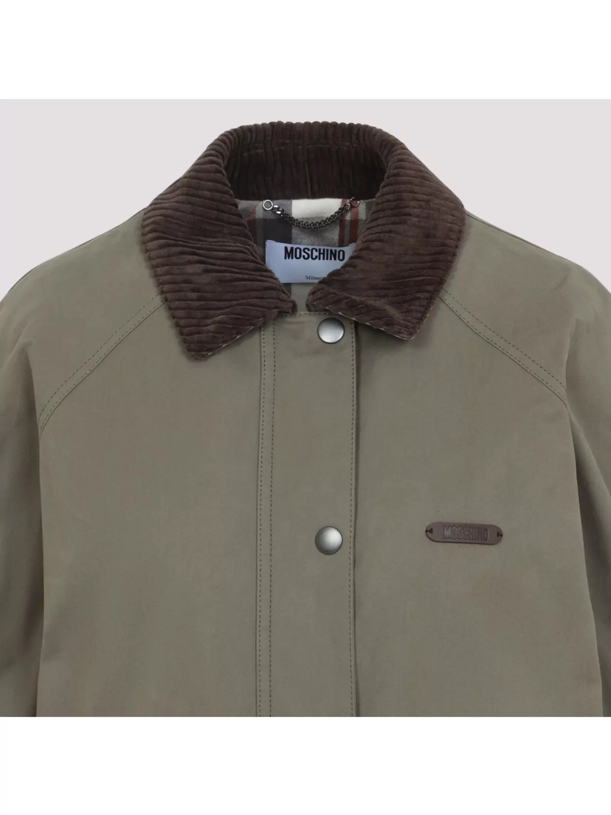 Moschino Logo Label Jacket With Elbow Patches In Green