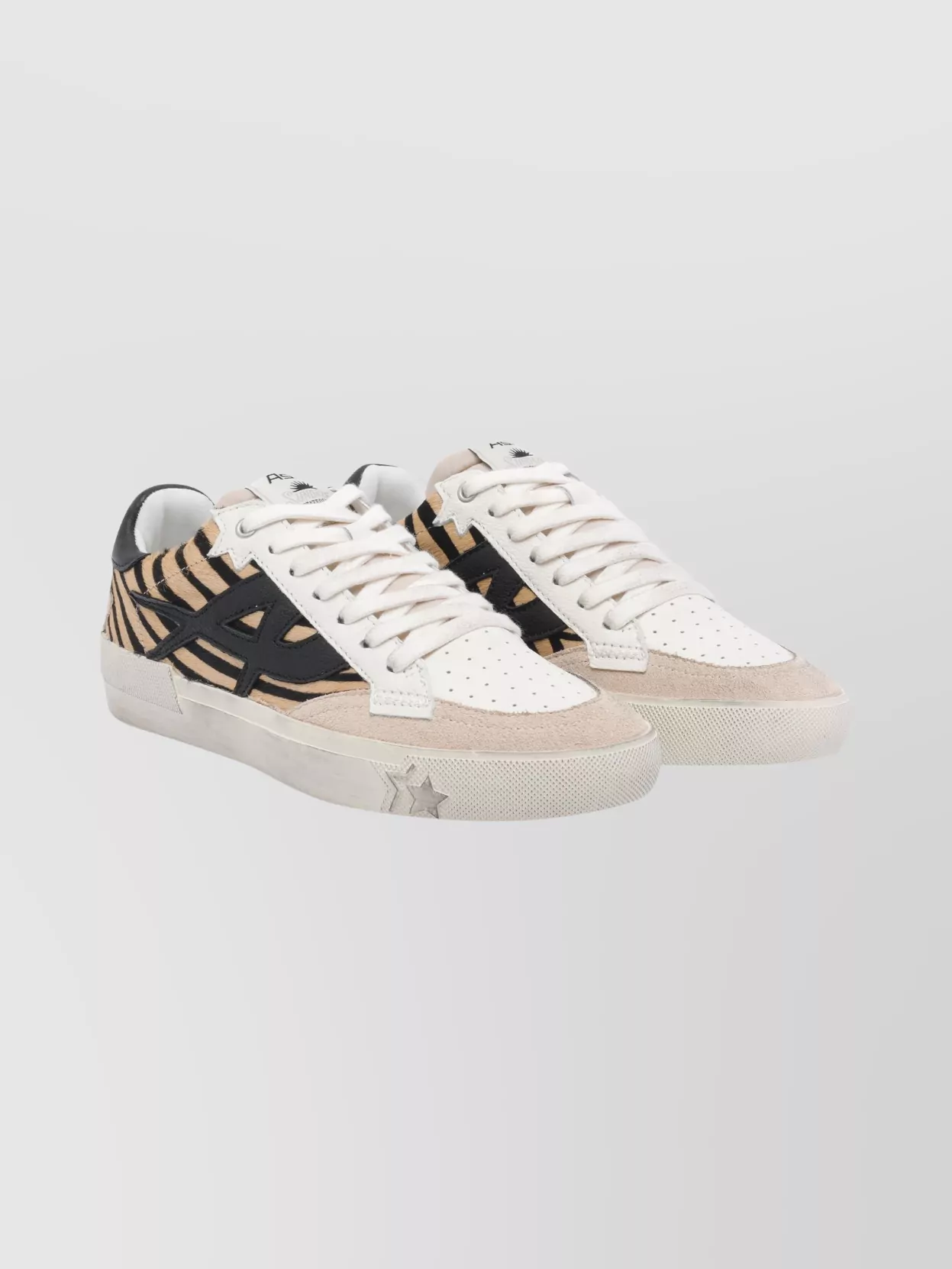 Ash Contemporary Low Top Sneakers With Contrast Panels In Multi