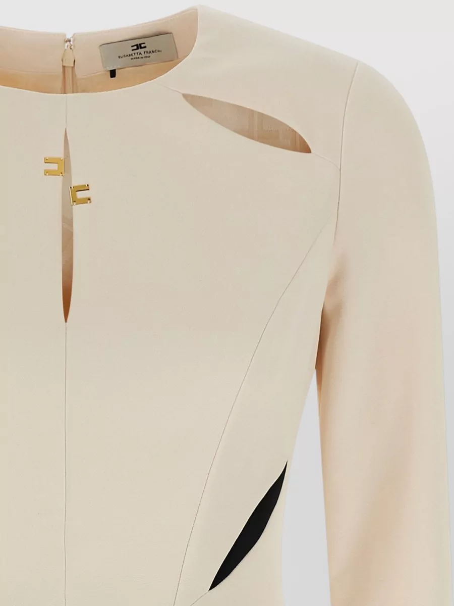 Elisabetta Franchi Crepe Cutout Knee-Length Dress