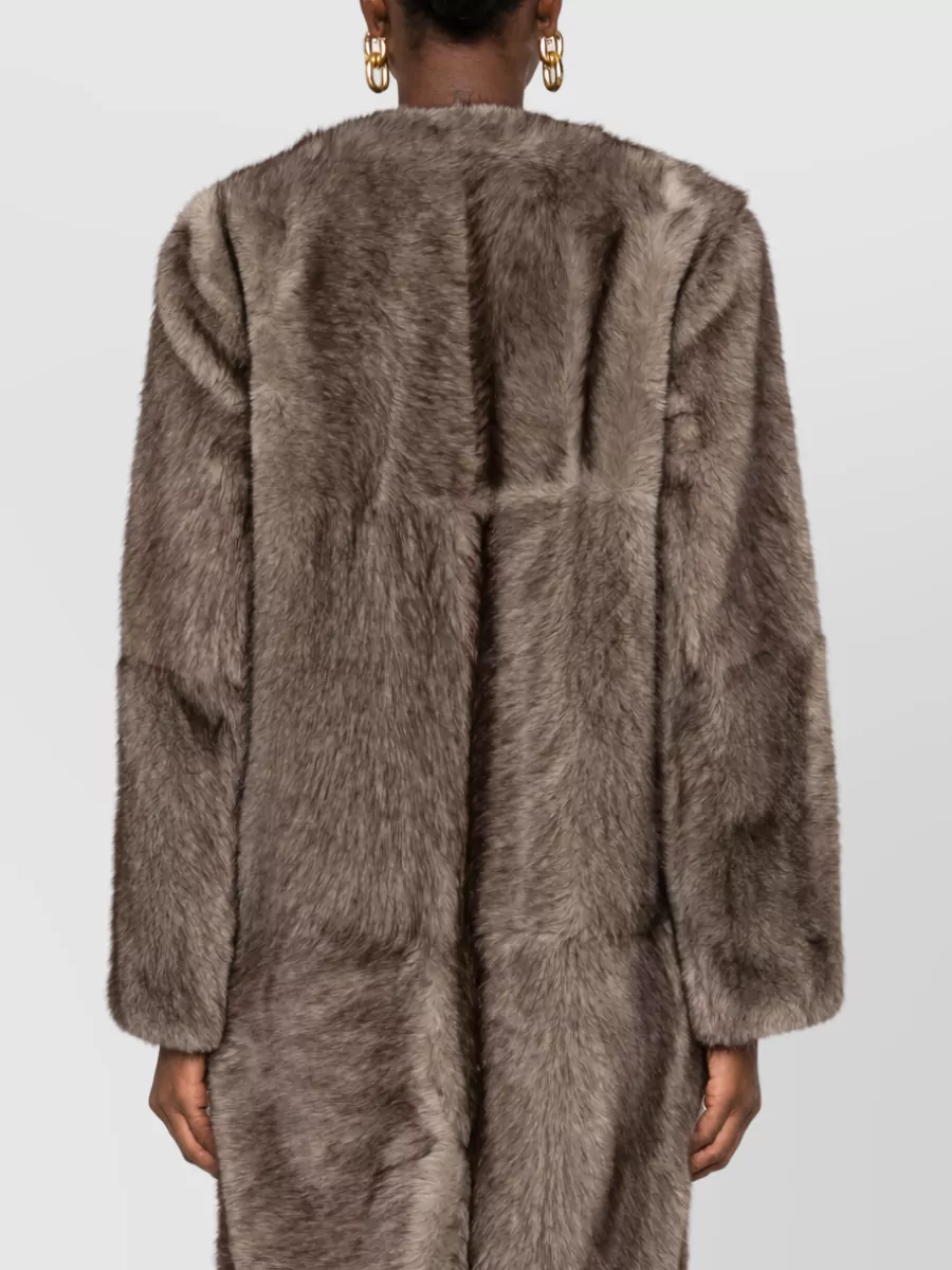 Stand Studio Faux Fur Long Coat