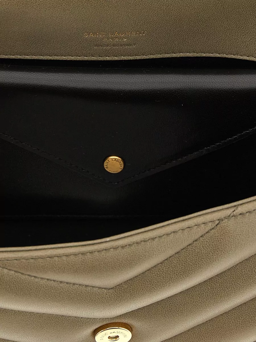 Saint Laurent Loulou Small Leather Clutch Bag