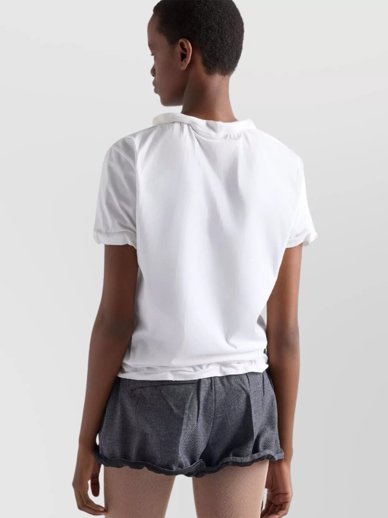 Prada Shapable Hem Cotton Jersey T-Shirt