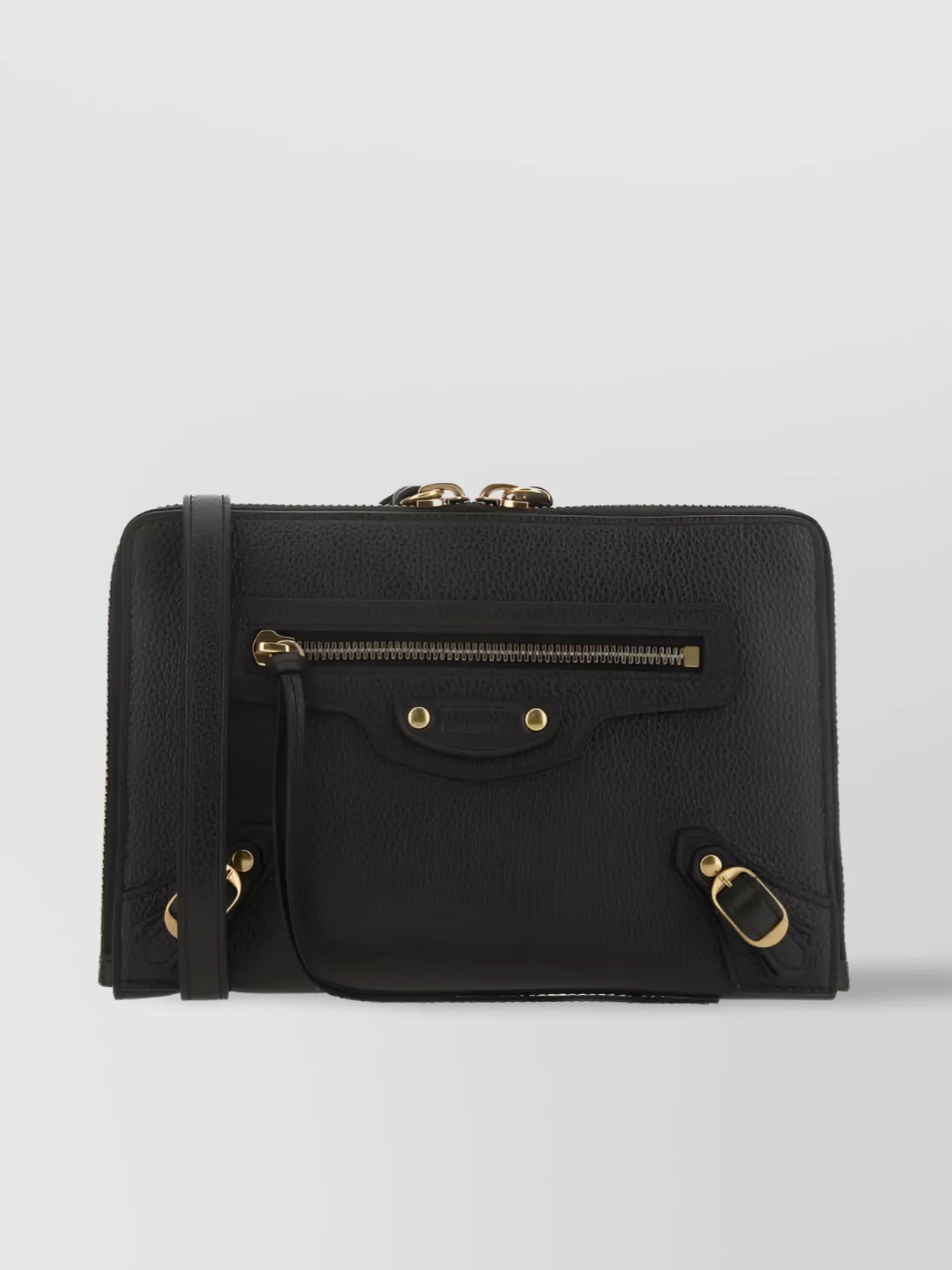 Shop Balenciaga Leather Strap Bag Accessory In Black