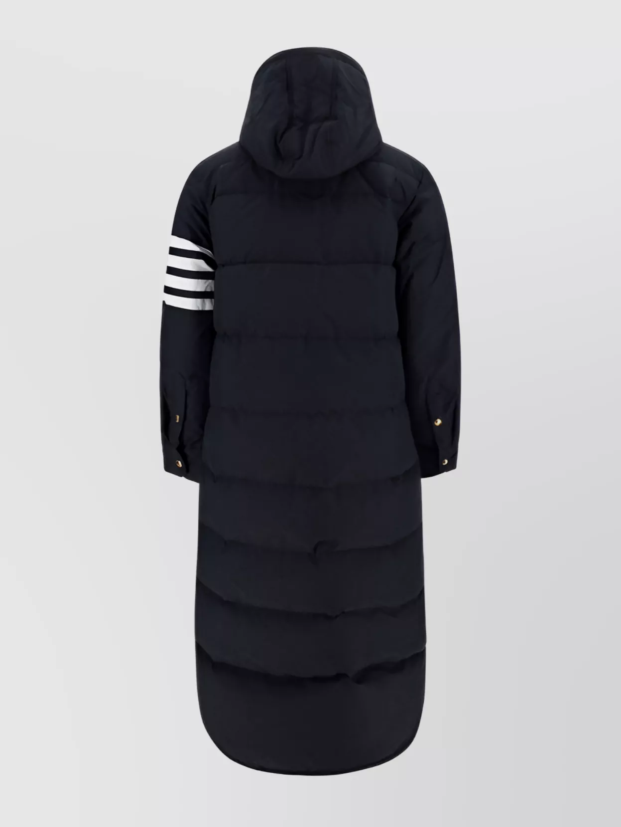 Shop Thom Browne Hooded Oversized Down Jacket