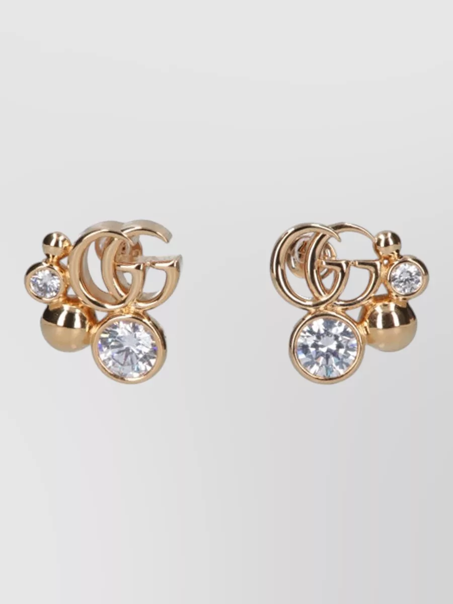 Gucci Crystal-Embellished Logo-Detail Earrings