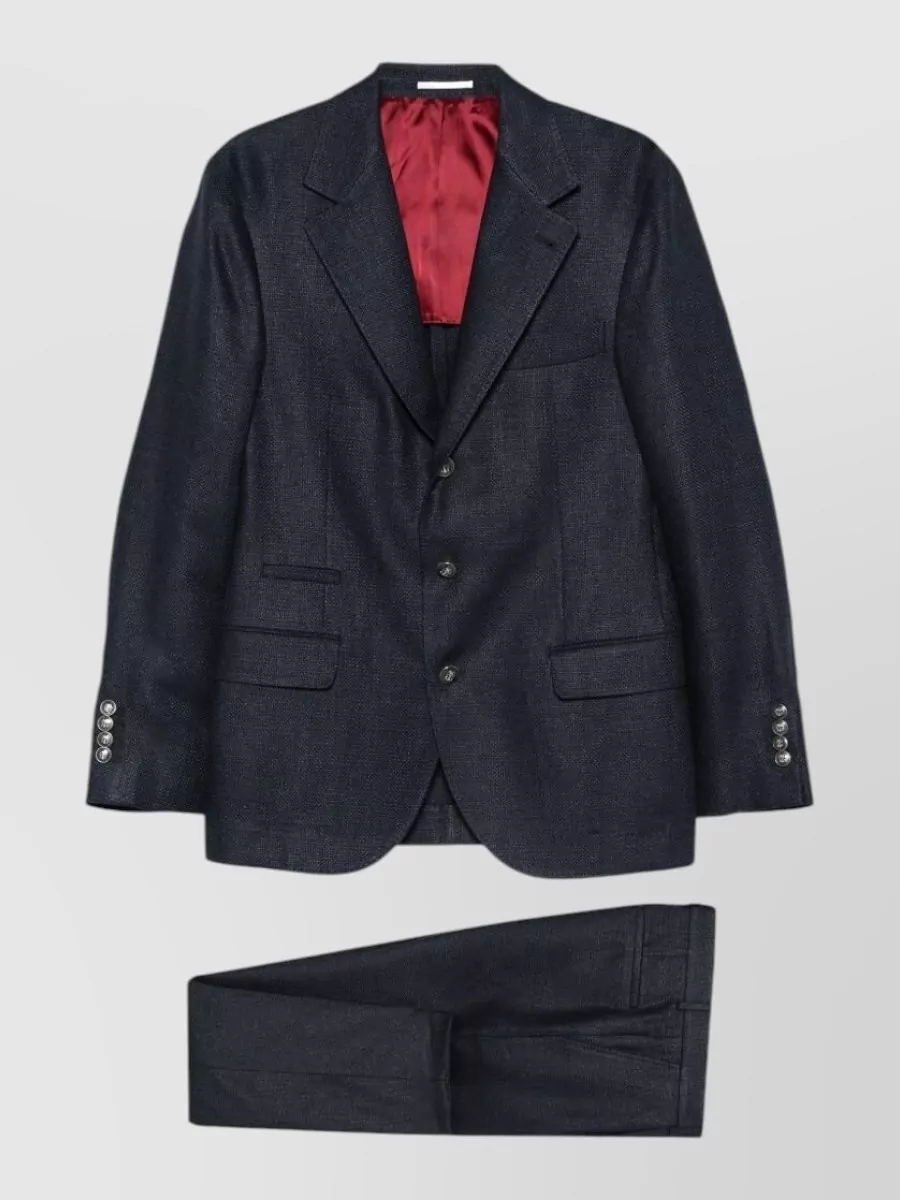 Brunello Cucinelli silk linen wool single-breasted suit