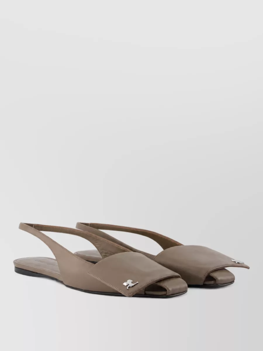 Courrèges leather square-toe mules