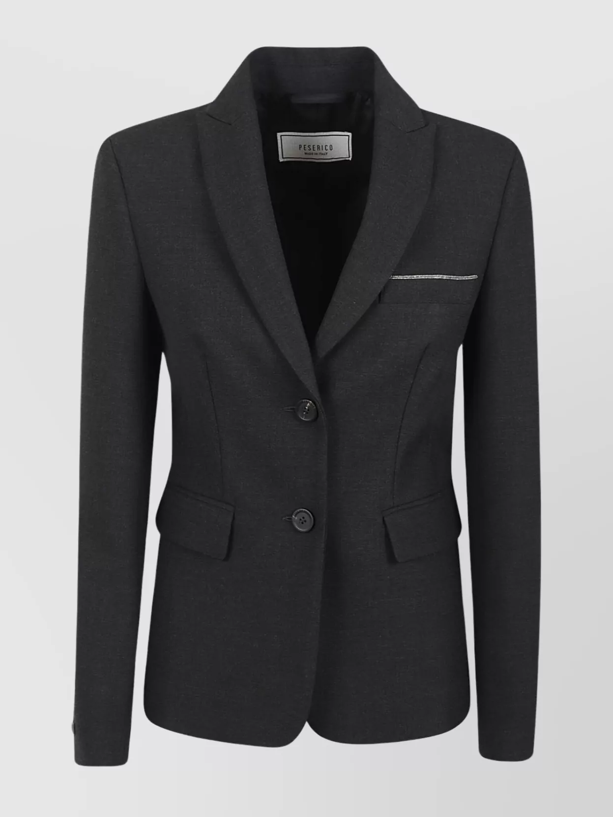 Peserico Single-breasted Pointed Lapel Suit Jacket In Black