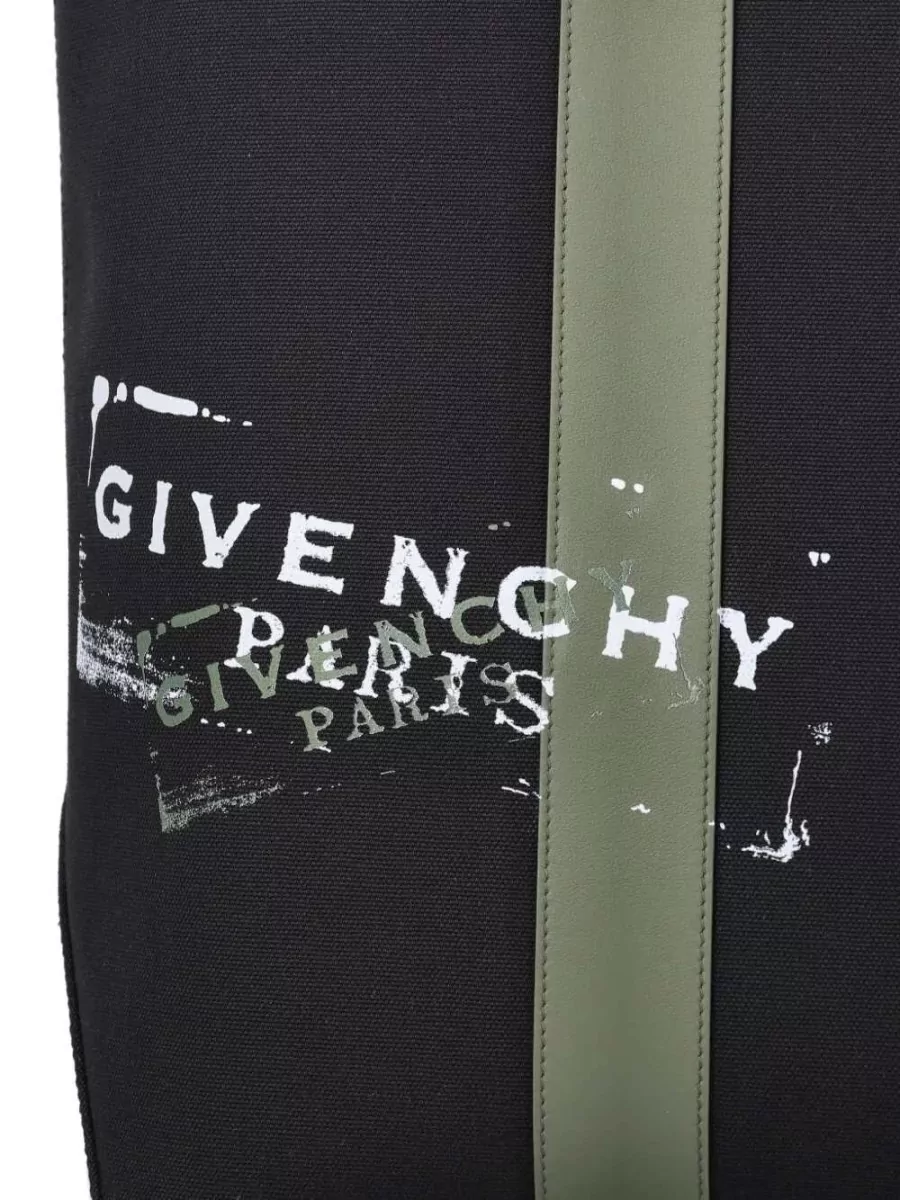 Givenchy Large Canvas Tote Bag Rectangular Handles In Black