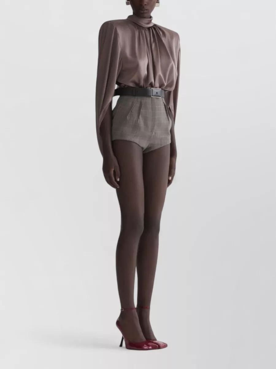 Mugler High Waist Shorts Belt Side Pockets