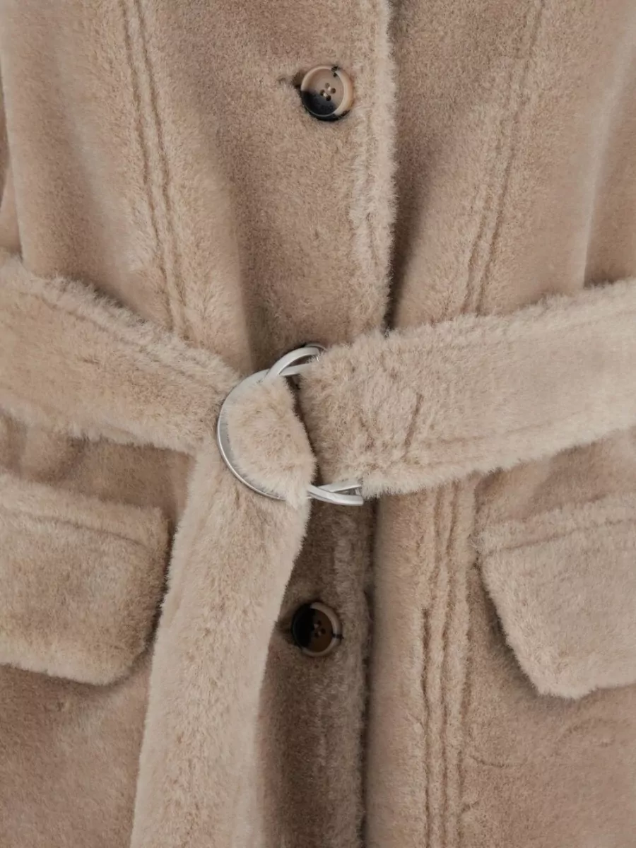 Urbancode Reversible Faux Fur Belted Long Coat