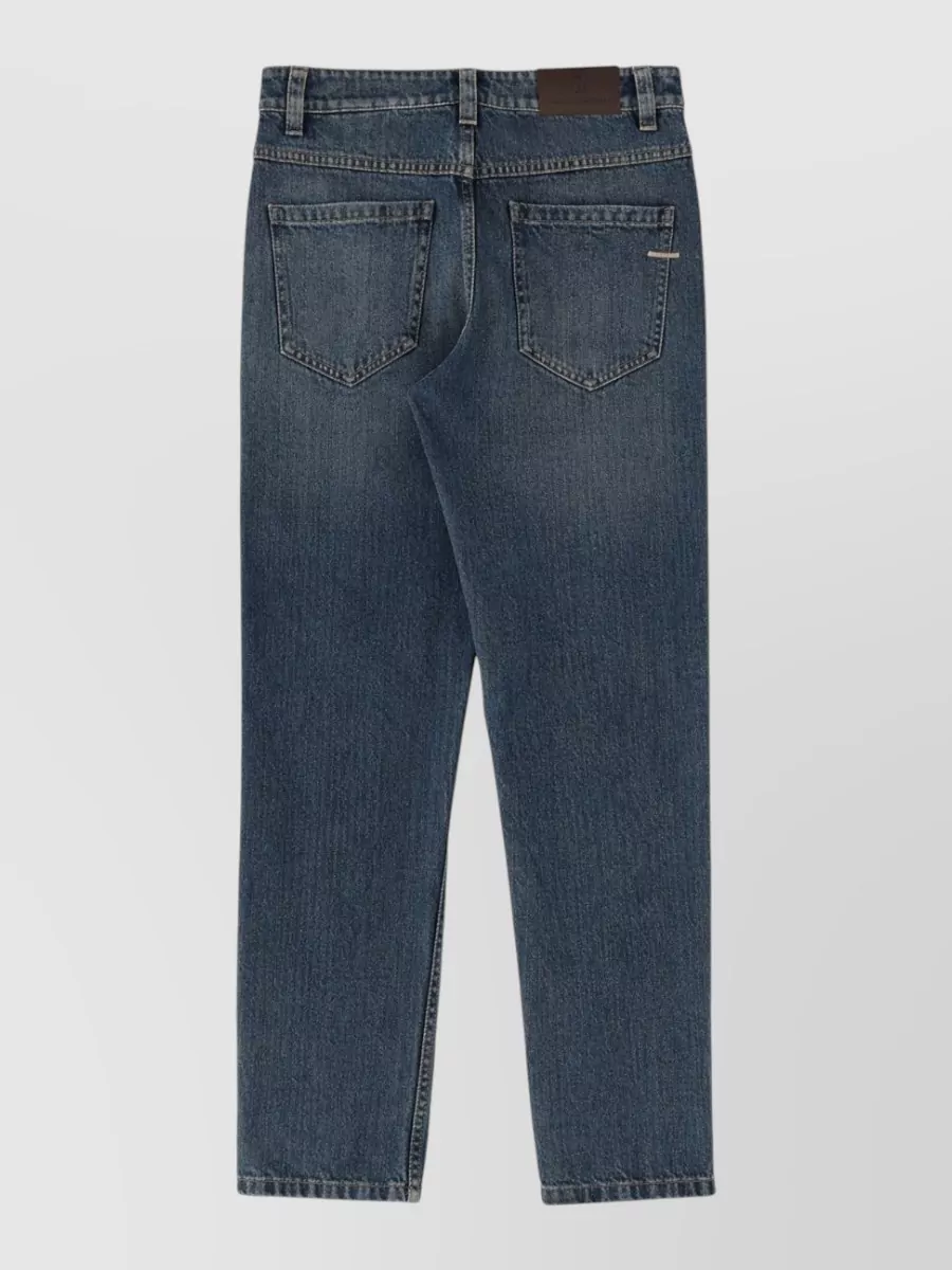 Brunello Cucinelli Cotton High-Rise Straight-Leg Jeans