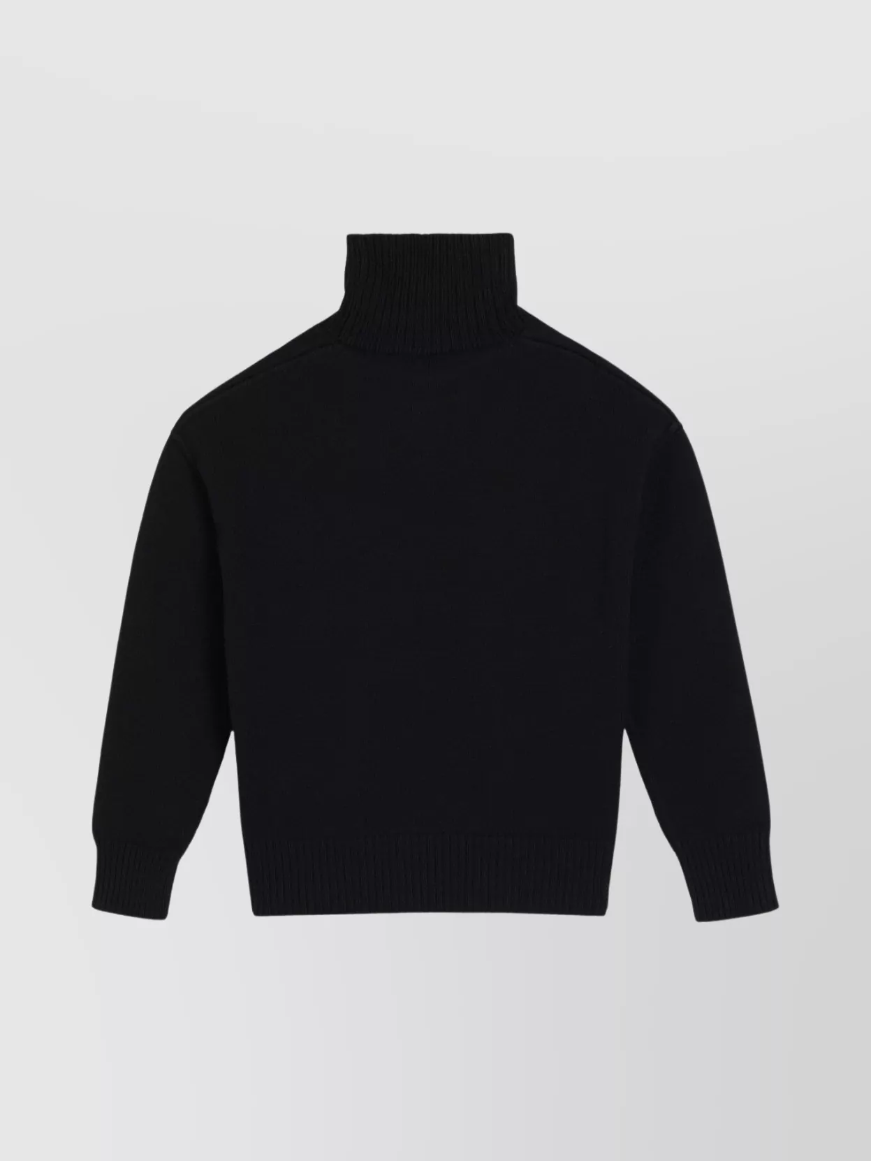 Ami Alexandre Mattiussi Ami Paris Black Turtleneck Ami De Coeur Sweater Men In Black
