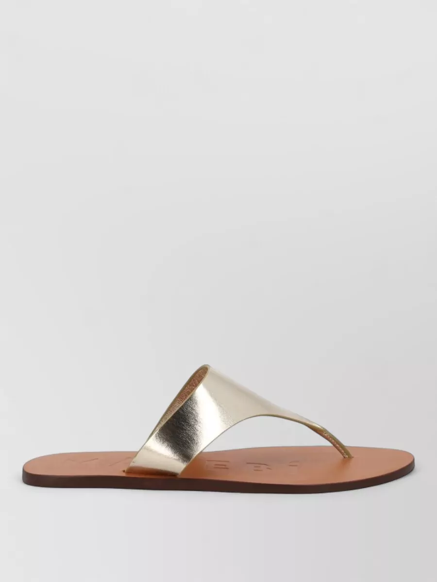 Manebi leather toe-post sandals