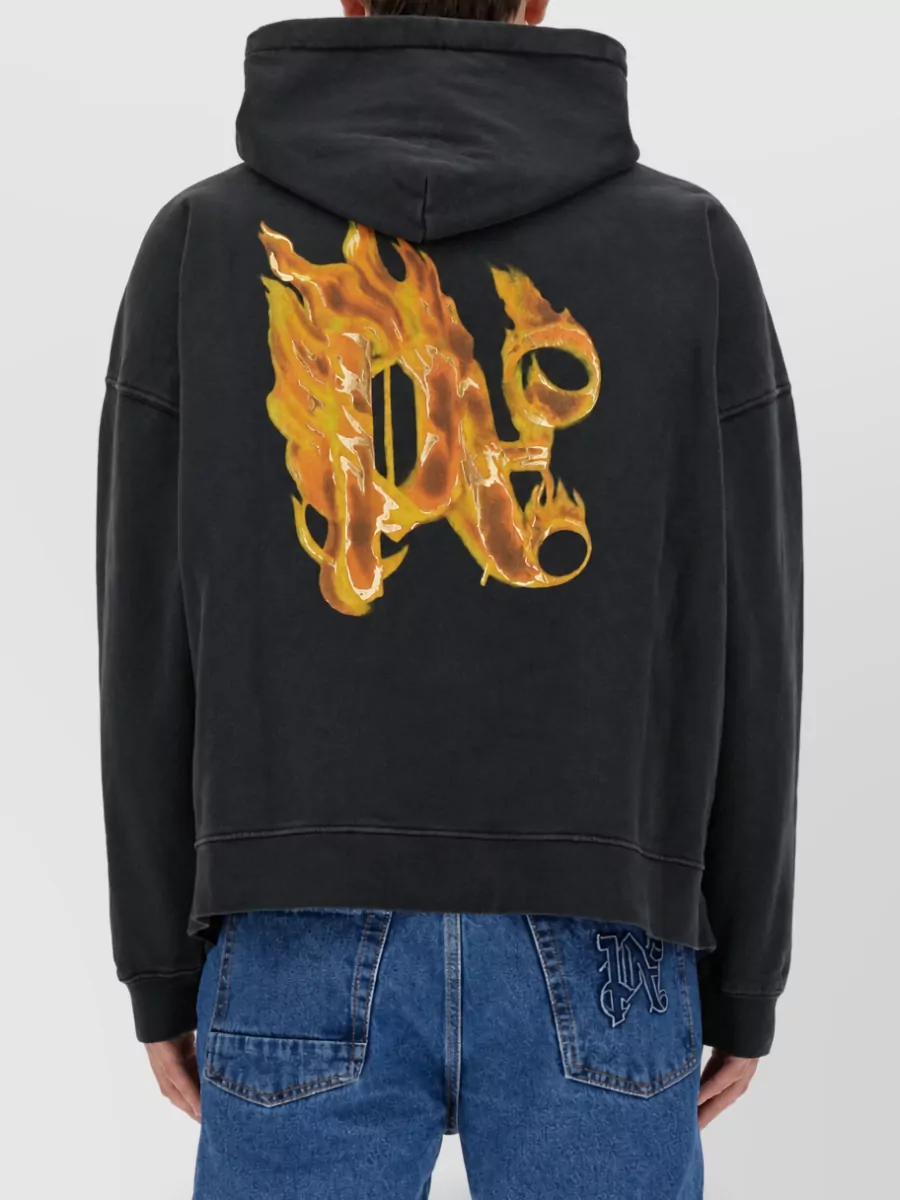 Palm Angels Burning Monogram Print Sweatshirt