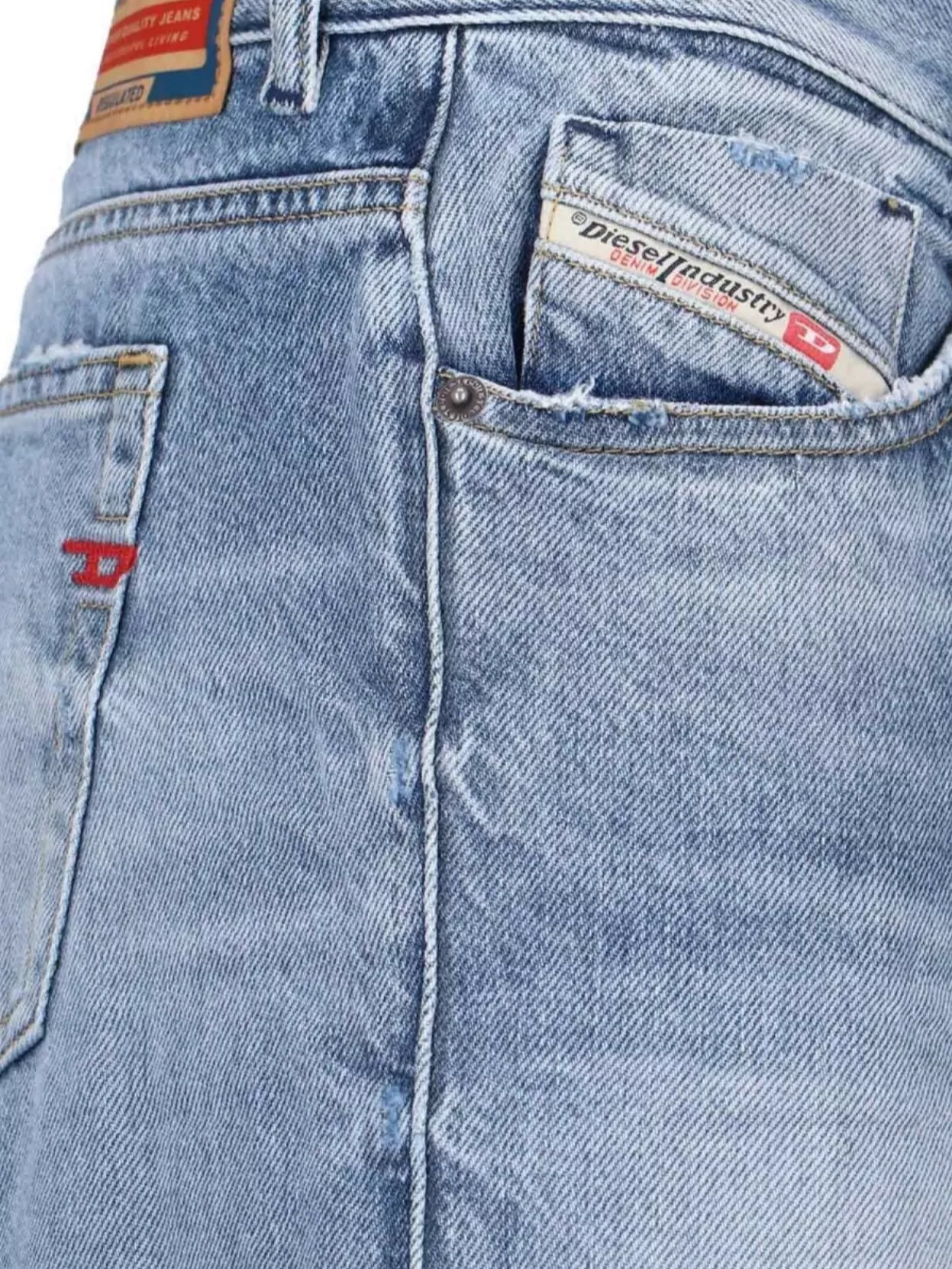 Diesel Straight Leg Trousers Frayed Hem