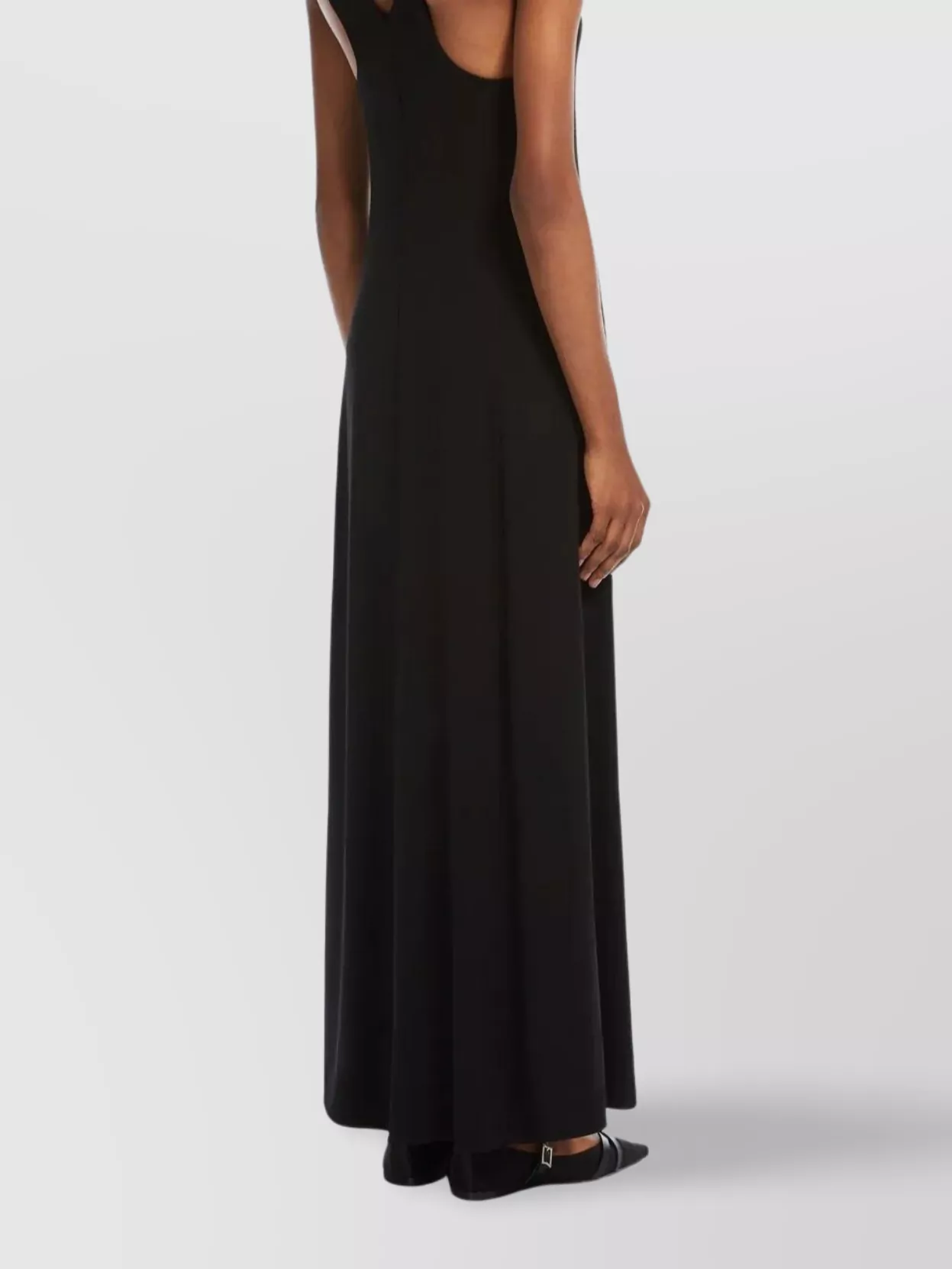 Max Mara Crew Neck Sleeveless Dress With Floor-Length Hem