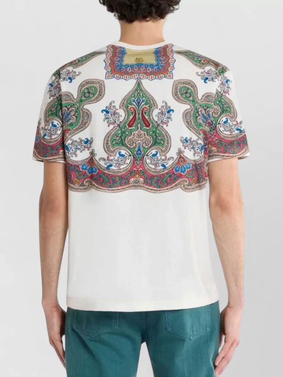 Etro Paisley Print Crewneck Short-Sleeve T-Shirt